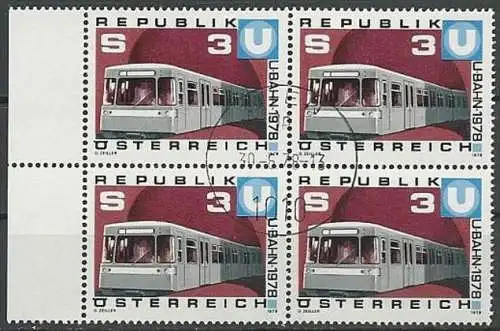 ÖSTERREICH 1978 Mi-Nr. 1567 Viererblock o used - ABO-Ware