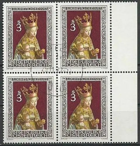 ÖSTERREICH 1977 Mi-Nr. 1562 Viererblock o used - ABO-Ware