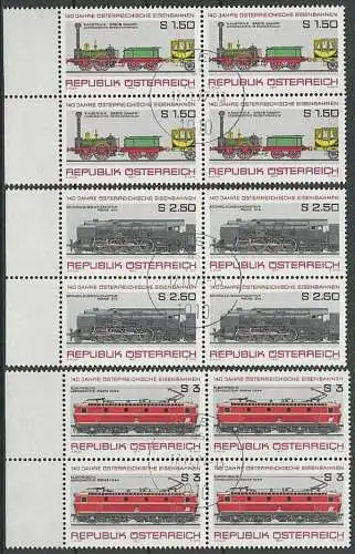 ÖSTERREICH 1977 Mi-Nr. 1559/61 Viererblöcke o used - ABO-Ware