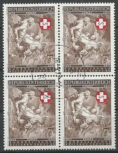 ÖSTERREICH 1977 Mi-Nr. 1556 Viererblock o used - ABO-Ware