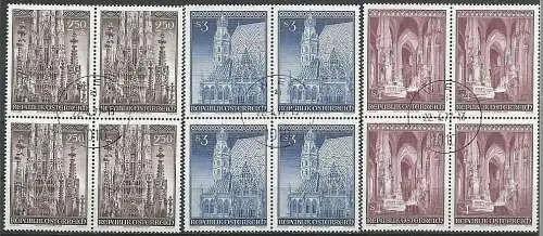ÖSTERREICH 1977 Mi-Nr. 1544/46 Viererblöcke o used - ABO-Ware