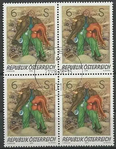 ÖSTERREICH 1976 Mi-Nr. 1537 Viererblock o used - ABO-Ware