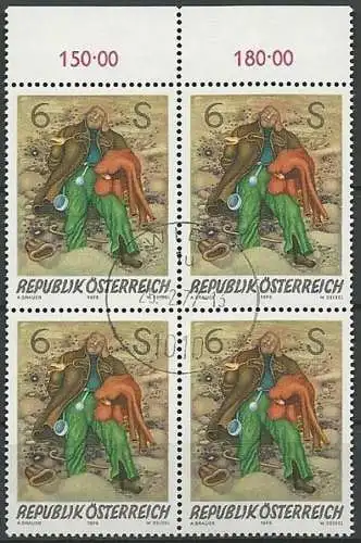 ÖSTERREICH 1976 Mi-Nr. 1537 Viererblock o used - ABO-Ware
