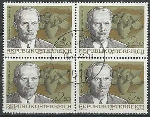 ÖSTERREICH 1976 Mi-Nr. 1534 Viererblock o used - ABO-Ware