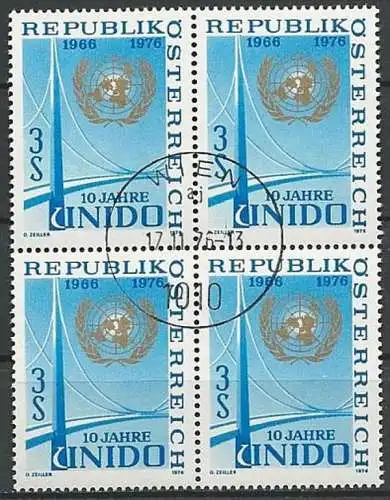 ÖSTERREICH 1976 Mi-Nr. 1532 Viererblock o used - ABO-Ware