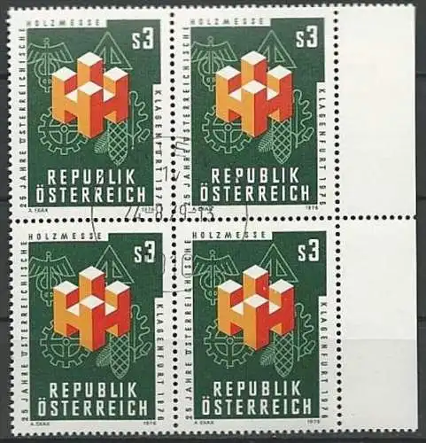 ÖSTERREICH 1976 Mi-Nr. 1517 Viererblock o used - ABO-Ware