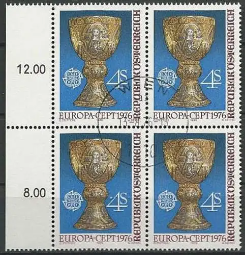 ÖSTERREICH 1976 Mi-Nr. 1516 Viererblock o used - ABO-Ware