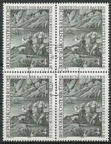 ÖSTERREICH 1976 Mi-Nr. 1512 Viererblock o used - ABO-Ware