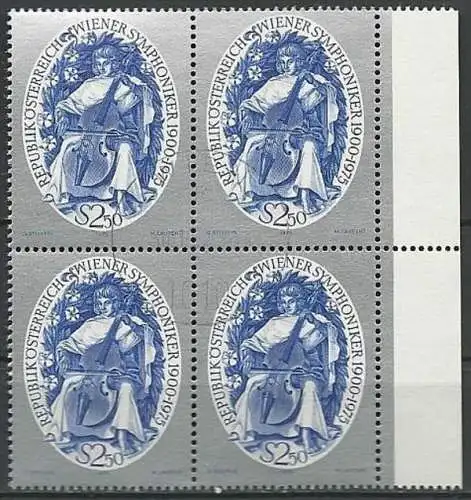 ÖSTERREICH 1975 Mi-Nr. 1496 Viererblock o used - ABO-Ware