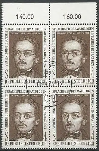 ÖSTERREICH 1974 Mi-Nr. 1462 Viererblock o used - ABO-Ware