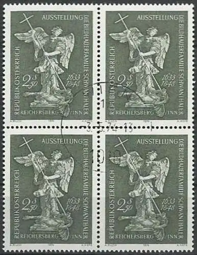 ÖSTERREICH 1974 Mi-Nr. 1449 Viererblock o used - ABO-Ware