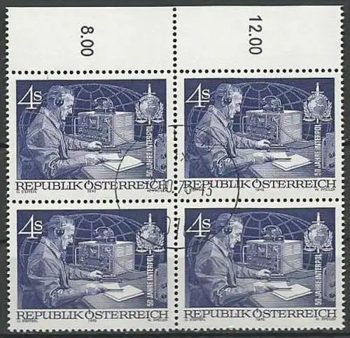 ÖSTERREICH 1973 Mi-Nr. 1427 Viererblock o used - ABO-Ware