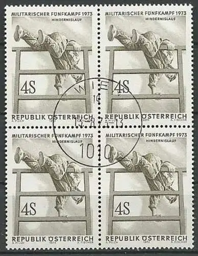 ÖSTERREICH 1973 Mi-Nr. 1418 Viererblock o used - ABO-Ware