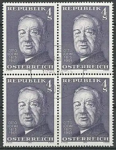 ÖSTERREICH 1973 Mi-Nr. 1414 Viererblock o used - ABO-Ware