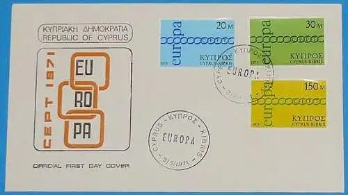 ZYPERN 1971 Mi-Nr. 359/61 FDC - CEPT