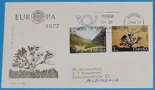 SPANIEN 1977 MI-Nr. 2299/00 CEPT FDC