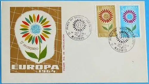 SPANIEN 1964 MI-Nr. 1501/02 CEPT FDC