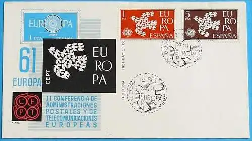 SPANIEN 1961 Mi-Nr. 1266/67 CEPT FDC