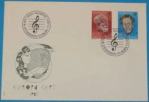 SCHWEIZ 1985 Mi-Nr. 1294/95 CEPT FDC