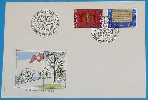 SCHWEIZ 1982 MI-Nr. 1221/22 CEPT FDC