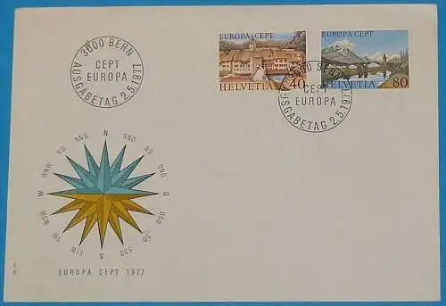 SCHWEIZ 1977 MI-Nr. 1094/95 CEPT FDC