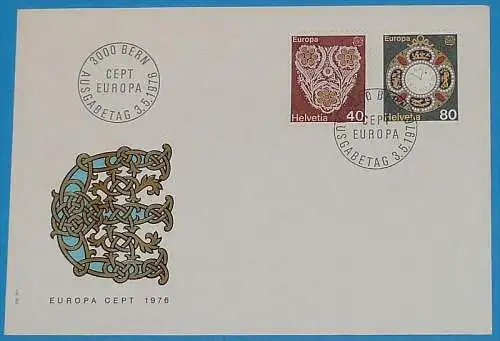 SCHWEIZ 1976 MI-Nr. 1073/74 CEPT FDC