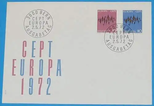 SCHWEIZ 1972 Mi-Nr. 969/70 CEPT FDC