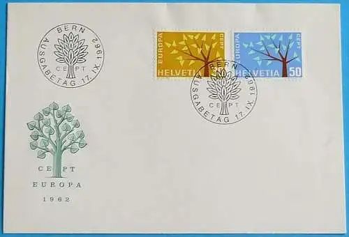 SCHWEIZ 1962 MI-Nr. 756/57 CEPT FDC
