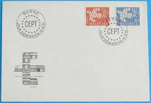 SCHWEIZ 1961 MI-Nr. 736/37 CEPT FDC