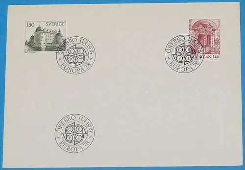 SCHWEDEN 1978 Mi-Nr. 1014/15 CEPT FDC