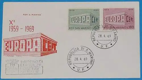 SAN MARINO 1969 Mi-Nr. 925/26 CEPT FDC