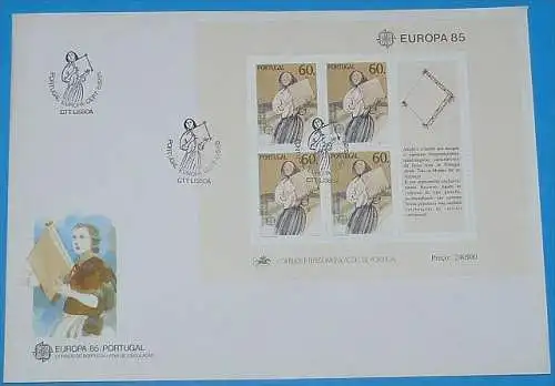 PORTUGAL 1985 Mi-Nr. Block 47 CEPT FDC