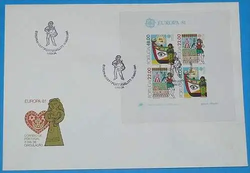 PORTUGAL 1981 Mi-Nr. Block 32 CEPT FDC