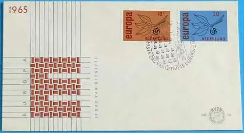 NIEDERLANDE 1965 Mi-Nr. 848/49 CEPT FDC