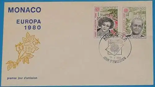 MONACO 1980 Mi-Nr. 1421/22 FDC - CEPT