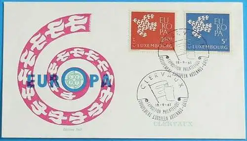 LUXEMBURG 1961 Mi-Nr. 647/48 FDC - CEPT
