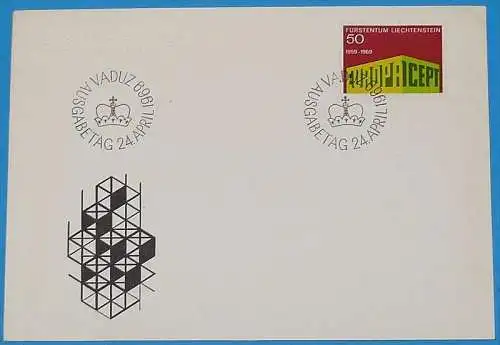 LIECHTENSTEIN 1969 Mi-Nr. 507 FDC - CEPT