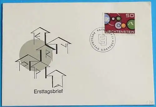 LIECHTENSTEIN 1961 Mi-Nr. 414 FDC - CEPT