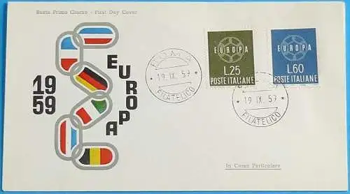 ITALIEN 1959 Mi-Nr. 1055/56 FDC - CEPT