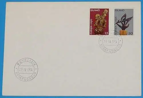 ISLAND 1974 Mi-Nr. 489/90 FDC - CEPT