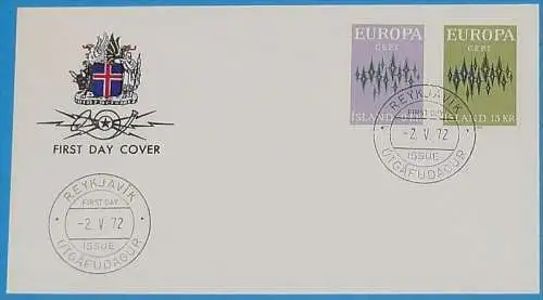 ISLAND 1972 Mi-Nr. 461/62 FDC - CEPT