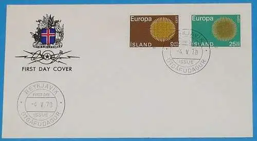 ISLAND 1970 Mi-Nr. 442/43 FDC - CEPT