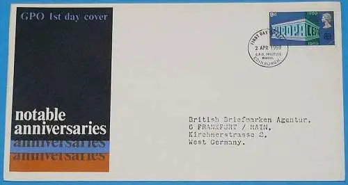 GROSSBRITANNIEN 1969 Mi-Nr. 512 FDC - CEPT