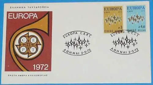 GRIECHENLAND 1972 Mi-Nr. 1106/07 FDC - CEPT