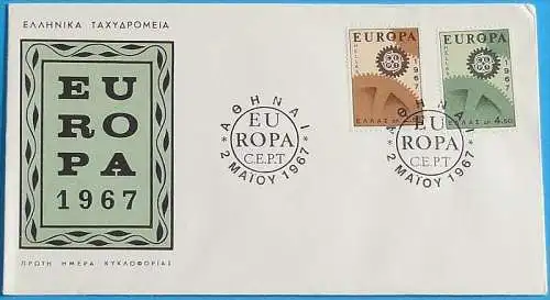 GRIECHENLAND 1967 Mi-Nr. 948/49 FDC - CEPT