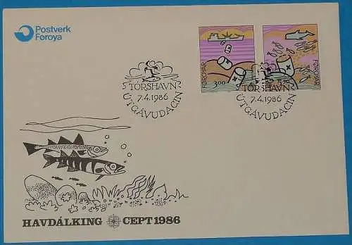 FÄRÖER 1986 Mi-Nr. 134/35 FDC - CEPT