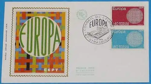 FRANKREICH 1970 Mi-Nr. 1710/11 FDC - CEPT