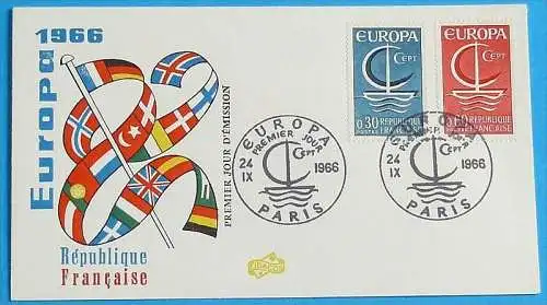 FRANKREICH 1966 Mi-Nr. 1556/57 FDC - CEPT