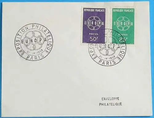 FRANKREICH 1959 Mi-Nr. 1262/63 FDC - CEPT