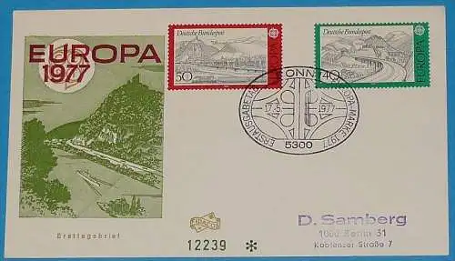 DEUTSCHLAND 1977 Mi-Nr. 934/35 CEPT FDC